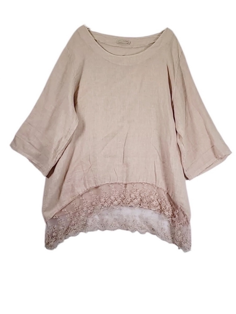 Stella Martini Linen Lace Hem Tunic Top
Hi Lo Made in Italy